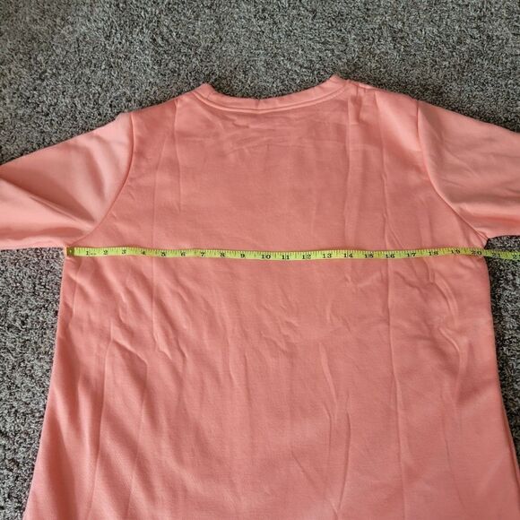 Women's Pink Fleece Lined Long Sleeve Pullover Sweatshirt Sz XL - Picture 10 of 12